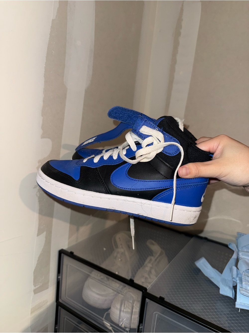 Nike Kids Royal Blue and Black High-Top Sneakers